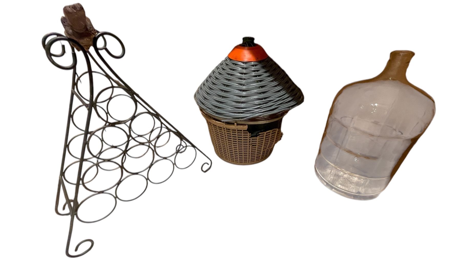 4 pc - Wine rack and carboys