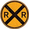 Image 1 : Rail Road Crossing - Round **FULLY EMBOSSED STEEL*