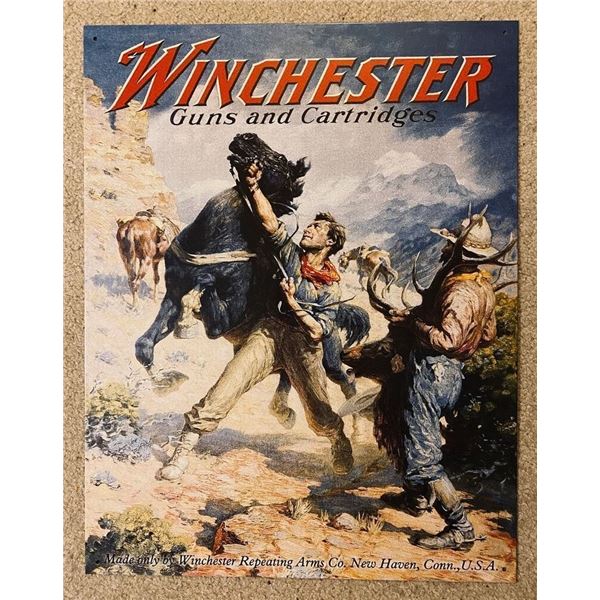 Winchester Guns and Cartridges Tin Sign