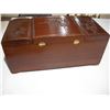 Image 12 : Vintage wooden chinese oriental design jewelry box 17.5" long - nneds latch replaced)