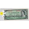Image 1 : 1954 bank of canada replacement $1 bill