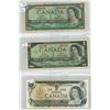 Image 1 : Lot of 3 (1954, 1967, 1973) canadian $1 bills
