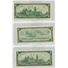 Image 2 : Lot of 3 (2x1967 and 1954) canadian $1 bills