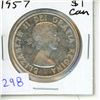 Image 1 : 1957 Canadian Silver Dollar.