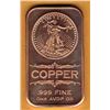 Image 1 : 1 OUNCE COPPER BAR -  .999 FINE - SAINT GAUDENS COIN DESIGN
