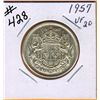 Image 1 : 1957 CANADIAN SILVER 50 CENT COIN