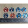 Image 1 : (8) 1964 Topps Base Ball All Star Coins, Frank Robinson, Gary Peters, Bob Clemente Etc.