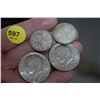 Image 1 : 2x canada silver quarters- 2 USA 50 cent