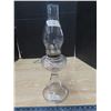 Image 1 : patterned glass coal oil lamp with chimney