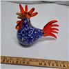 Image 1 : blue and red glass rooster