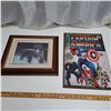 Image 1 : wood captain america poster with loon picture