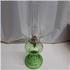 Image 1 : antique green oil lamp with chimeny