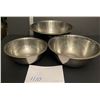 Image 3 : 3 piece stainless bowls - 8"-9.5" 11.5"
