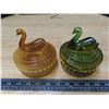 Image 2 : Vintage glass swan powder holders for dresser décor