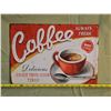 Image 1 : Tin "Coffee" sign - 16"x11"W