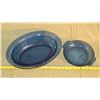 Image 3 : Blue glass bowl and plate