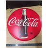 Image 1 : Vintage coca-cola button reproduction metal sign -24 inch