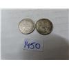 Image 1 : 1912 and 1918 5 cent canadian silver coins