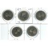 Image 2 : 5x 1974 canada $1 coins winnipeg 100 1874-1974