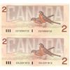 Image 2 : Pair of 1986 canadian $2 bills