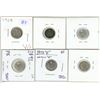 Image 1 : Lot of 6 various canadian silver 5 cent coins