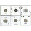 Image 2 : Lot of 6 various canadian silver 5 cent coins