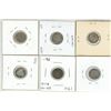 Image 2 : Lot of 6 various canadian silver 5 cent coins