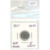 Image 1 : 1907 King Edward 5 Cents.