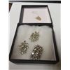 Image 1 : Pair of Sherman Earings and Maching Austuan Rhinestone Brooch.