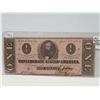 Image 1 : 1863 confederate states of america 1 dollar bill