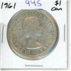 Image 1 : 1961 Canadian Silver Dollar