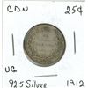 Image 1 : 1912 92.5 silver quarter