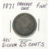 Image 1 : 1871 .925 silver quarter
