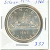 Image 1 : Canadian Silver Dollar 1965