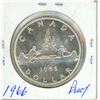 Image 2 : Canadian Silver Dollar 1966 L.B. MS63 Cameo Bright White