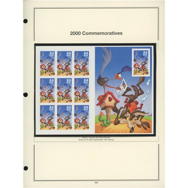 2000 Commemoratives:  Wile E. Coyote and Road Runner Stamp Sheet