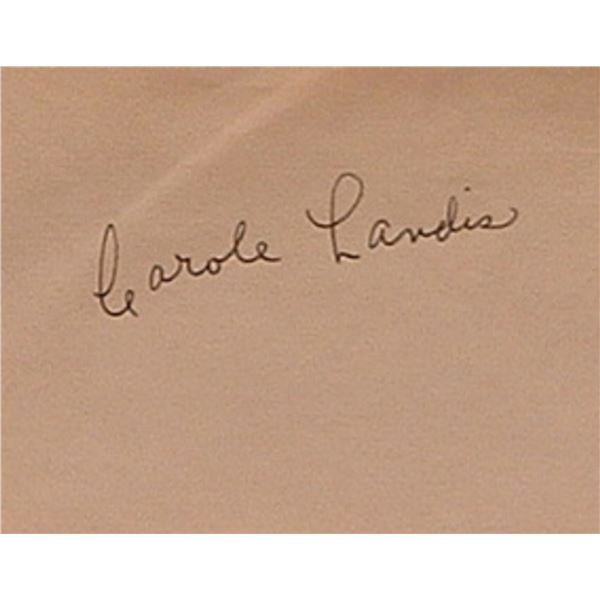 The Ping Girl Carole Landis signature slip
