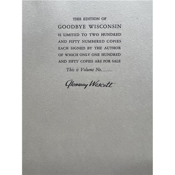 Glenway Wescott facsimile signed book page