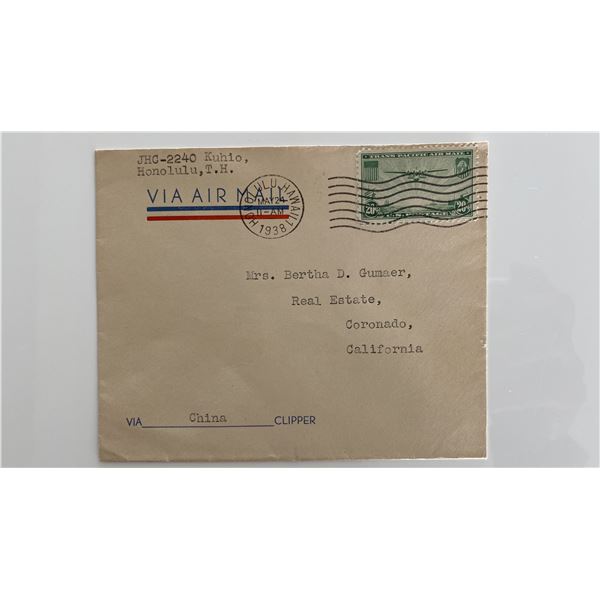 1938 China Clipper Territory of Hawaii cover