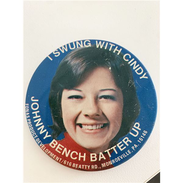 I swung with Cindy vintage pin