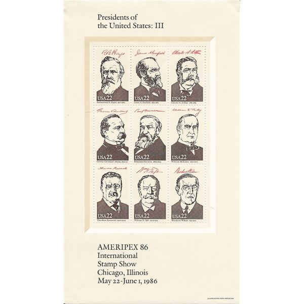 Presidents of the United States: III Souvenir Stamp Sheet