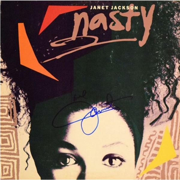 Janet Jackson signed "Nasty" 12 inch single album