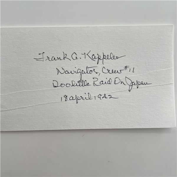 Frank Kappeler original signature cut Doolittle Raider WWII Tokyo