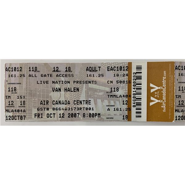 Van Halen concert tickets Air Canada Centre Oct. 12, 2007