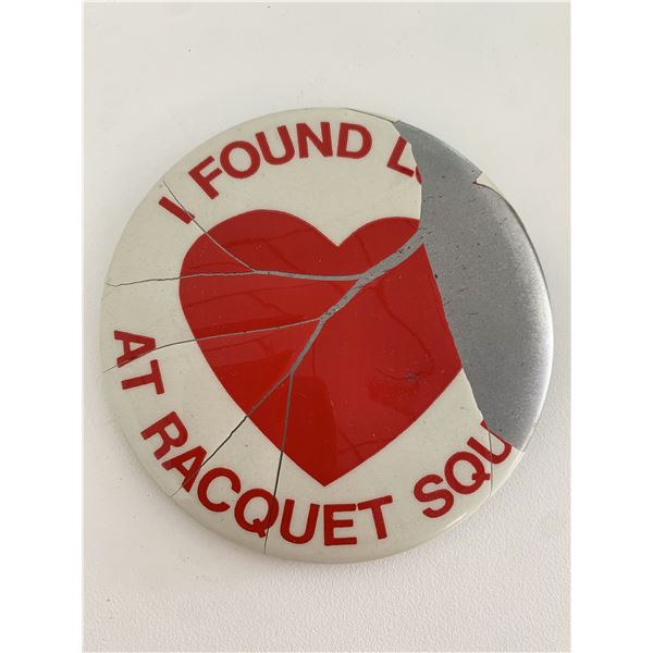 I found love at racquet square vintage pin