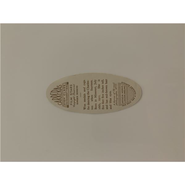 Ginger Rogers unsigned cigarette card