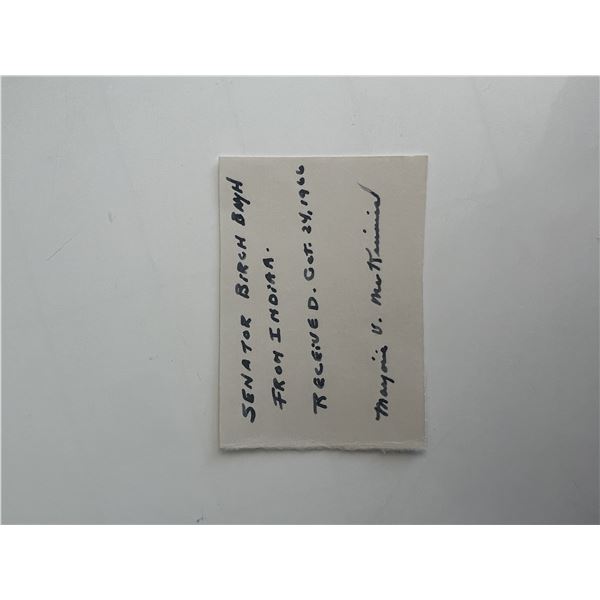 Senator Birch Bayh personal card