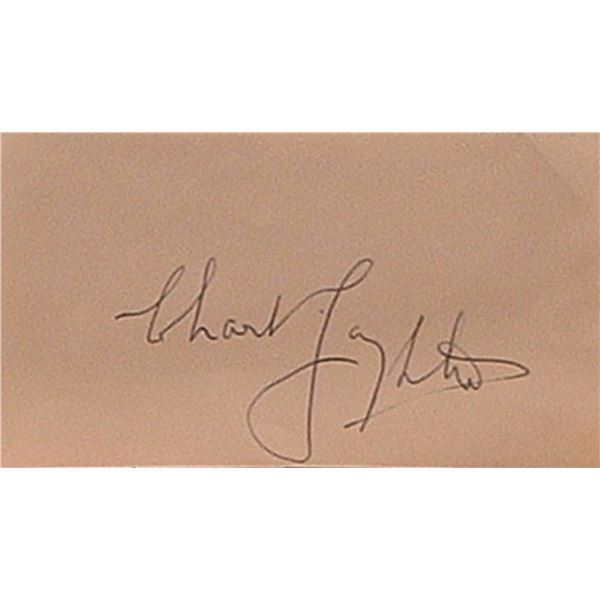 Charles Laughton signature slip