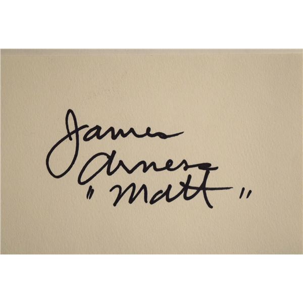 Gunsmoke James Arness signature slip