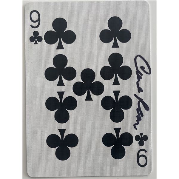 Carl Reiner signed playing card